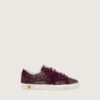 Zapatillas Old School para niños en color burdeos brillante con estrella de ante burdeos y lengüeta en el talón