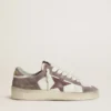 Zapatillas Stardan LTD para mujer en piel napa y ante, con estrella de ante malva y lengüeta del talón de ante lavanda