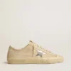 Zapatillas V-Star para mujer en ante color perla con estrella de piel metalizada plateada