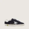 Zapatillas «Young Old School» de ante azul con estrella plateada brillante y lengüeta de cuero blanco en el talón