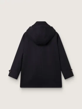 Abrigo tipo duffle con capucha para niños, en azul oscuro