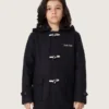 Abrigo tipo duffle con capucha para niños, en azul oscuro