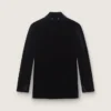 Americana de doble botonadura para hombre en terciopelo negro con solapas de satén negro