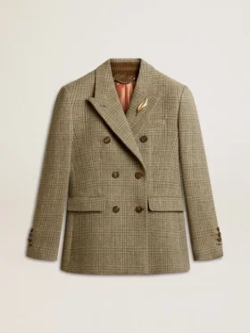 Americana de doble botonadura para mujer en lana de Shetland