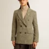 Americana de doble botonadura para mujer en lana de Shetland