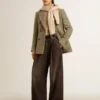 Americana de doble botonadura para mujer en lana de Shetland