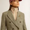 Americana de doble botonadura para mujer en lana de Shetland