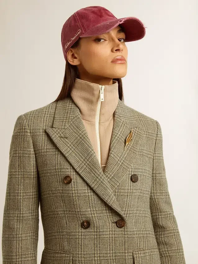Americana de doble botonadura para mujer en lana de Shetland