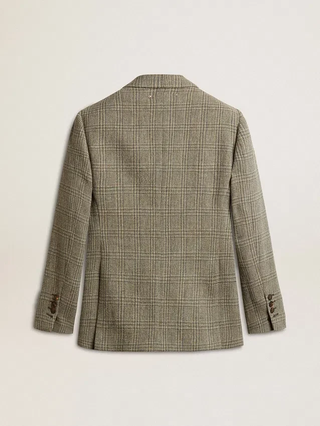 Americana de doble botonadura para mujer en lana de Shetland
