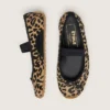 Bailarinas Étoile de piel de potro con estampado de leopardo, estrella bordada en negro y tira elástica