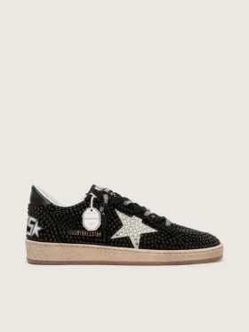Ball Star en ante negro con estrella blanca y cristales Swarovski