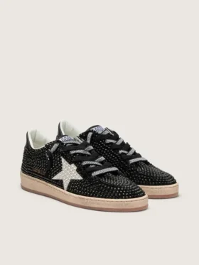 Ball Star en ante negro con estrella blanca y cristales Swarovski