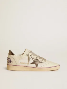Ball Star en malla y piel con estrella de piel metalizada y lengüeta en el talón