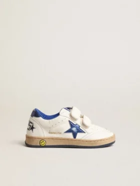 Ball Star Junior con estrella de piel azul metalizada y lengüeta en el talón
