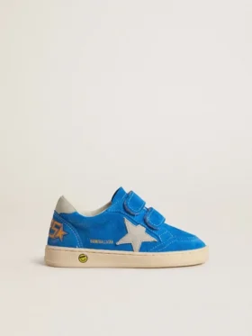 Ball Star junior en ante azul claro con estrella y lengüeta del talón de nubuck gris