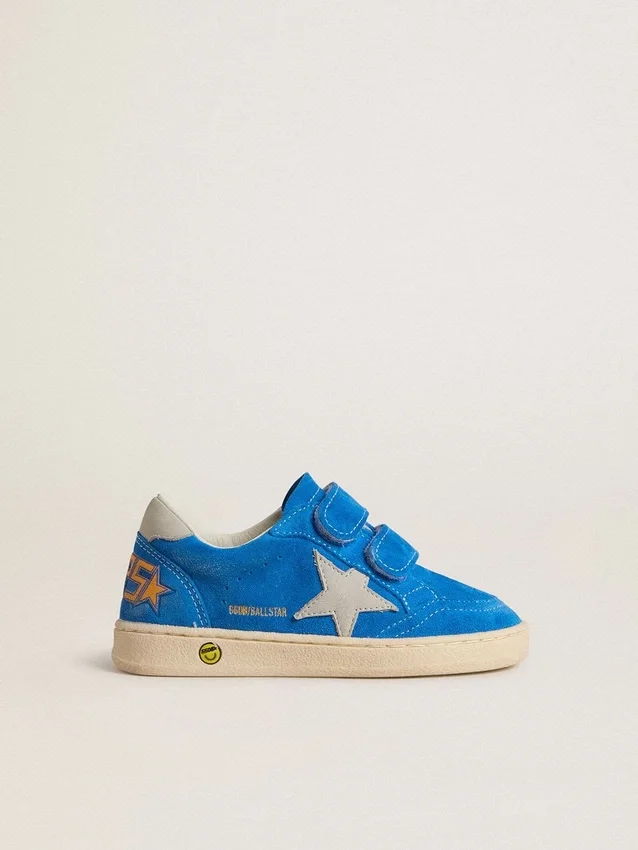 Ball Star junior en ante azul claro con estrella y lengüeta del talón de nubuck gris