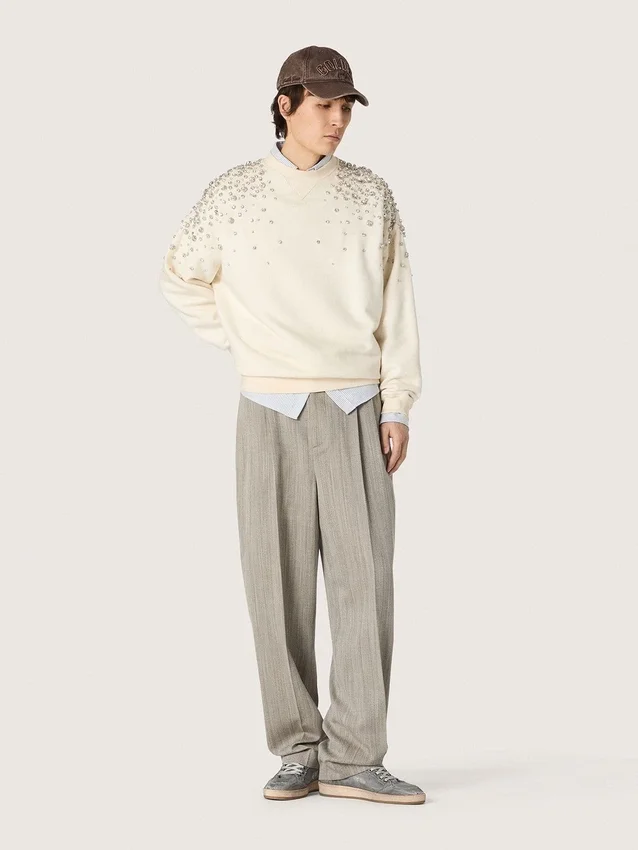 Ball Star LTD para hombre en denim gris con estrella de cuero negro