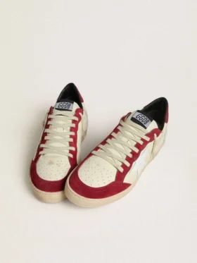 Ball Star LTD para hombre en napa color crema con estrella de piel blanca e inserciones de ante rojo