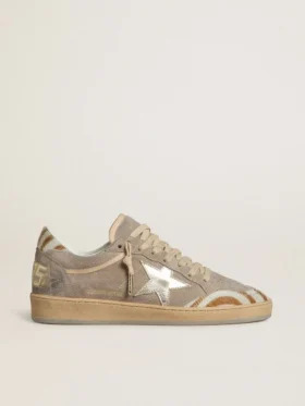 Ball Star LTD para mujer en ante con estrella de piel metalizada y lengüeta en el talón de piel de potro cebra