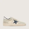 Ball Star LTD para mujer en ante gris con estrella azul e inserciones de ganchillo en color crema