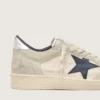 Ball Star LTD para mujer en ante gris con estrella azul e inserciones de ganchillo en color crema