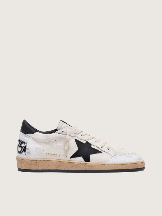 Ball Star para hombre en napa blanca con estrella negra