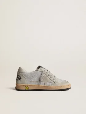 Ball Star Young con purpurina y inserciones de ante gris hielo