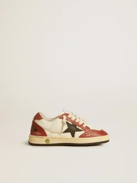Ball Star Young en napa con estrella negra e inserciones de piel roja