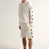 Bermudas blancas de estilo vintage para hombre con estrellas negras en contraste