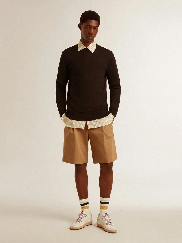 Bermudas de hombre de algodón beige