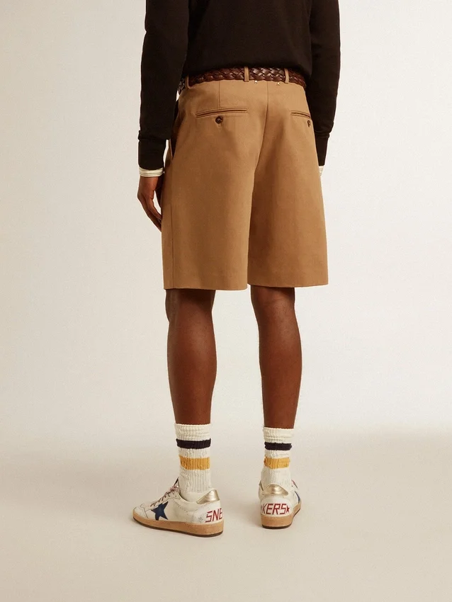 Bermudas de hombre de algodón beige