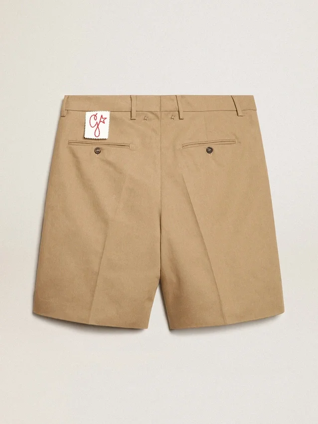 Bermudas de hombre de algodón beige