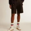 Bermudas de hombre de algodón negro