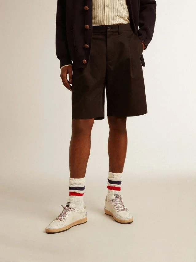 Bermudas de hombre de algodón negro