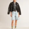 Bermudas de mujer en denim con efecto desgastado