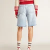 Bermudas de mujer en denim con efecto desgastado