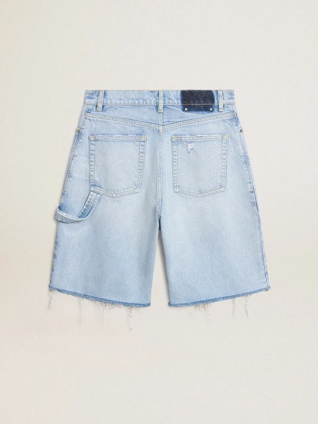 Bermudas de mujer en denim con efecto desgastado