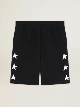 Bermudas negras de hombre con estrellas blancas