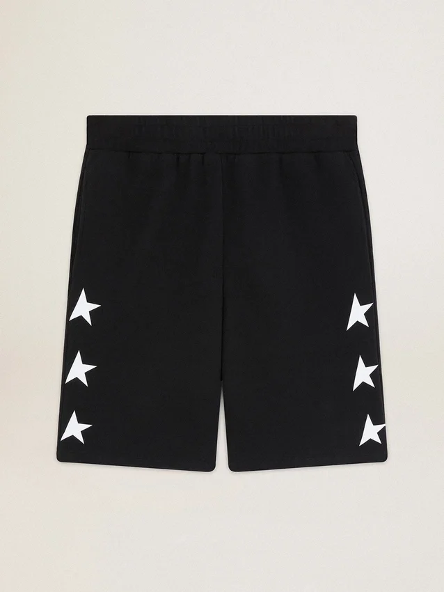 Bermudas negras de hombre con estrellas blancas
