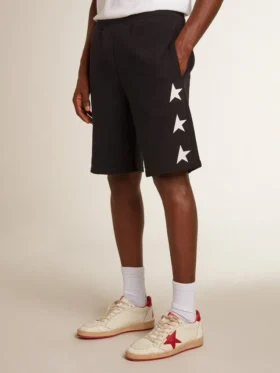 Bermudas negras de hombre con estrellas blancas