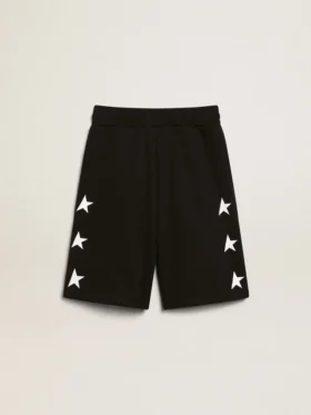 Bermudas negras para niños con estrellas blancas