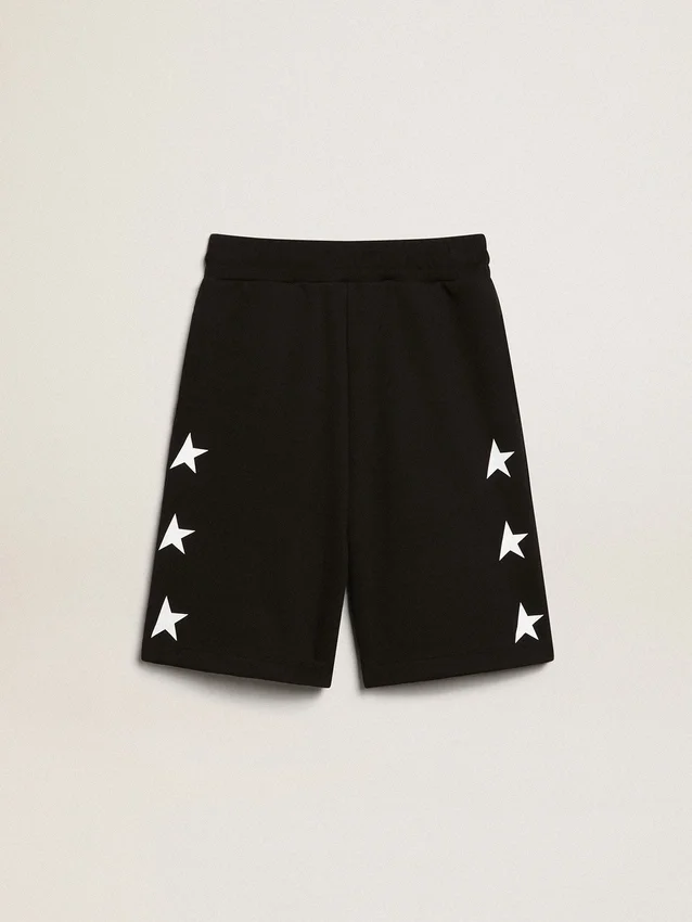 Bermudas negras para niños con estrellas blancas