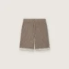 Bermudas unisex de punto en gris paloma