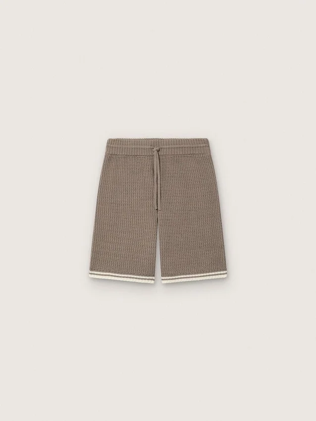 Bermudas unisex de punto en gris paloma