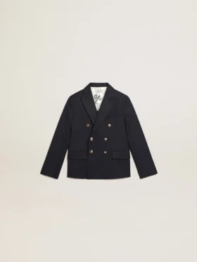 Blazer azul oscuro de doble botonadura para niños