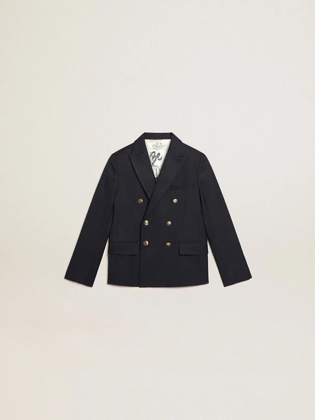 Blazer azul oscuro de doble botonadura para niños
