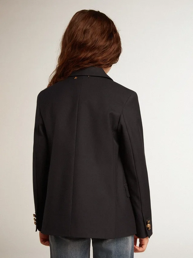 Blazer azul oscuro de doble botonadura para niños