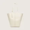 Bolso 24/7 North South en piel color mantequilla con asas ajustables