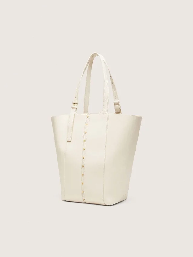 Bolso 24/7 North South en piel color mantequilla con asas ajustables