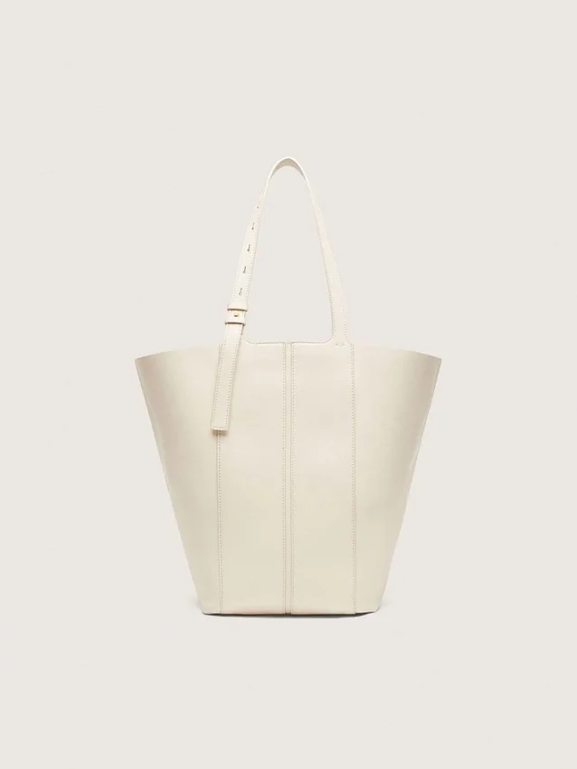 Bolso 24/7 North South en piel color mantequilla con asas ajustables